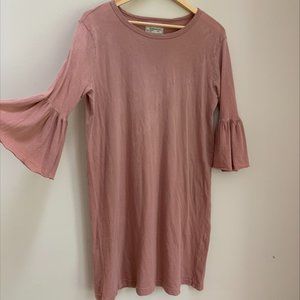 Current/Elliott Knit Dress Flutter Sleeve Light Pink 0